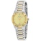 Mathey Tissot Women's Eliser Round Stainless Steel Case Gold Dial Sapphire Push/Pull Quartz Watch (V