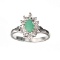 Fine Jewelry 0.70CT Green Beryl Emerald And Colorless Topaz Platinum Over Sterling Silver Ring