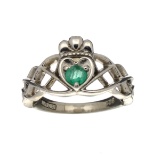 Fine Jewelry Designer Sebastian, Emerald And Sterling Silver Ring