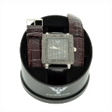 Diamond King Men's Square Stainless Steel With Interchangeable Band Watch
