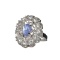Fine Jewelry 1.00CT Violet Blue Tanzanite And Colorless Topaz Platinum Over Sterling Silver Ring