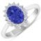 APP: 5.7k Gorgeous 14K White Gold 1.31CT Oval Cut Tanzanite and White Diamond Ring - Great Investmen