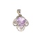 APP: 0.6k Fine Jewelry 2.50CT Purple Amethyst And White Sapphire Sterling Silver Pendant