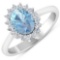 APP: 5.5k Gorgeous 14K White Gold 1.21CT Oval Cut Aquamarine and White Diamond Ring - Great Investme