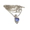 0.52CT Violet Blue Tanzanite And Colorless Topaz Platinum Over Sterling Silver Pendant W Chain