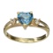 APP: 0.6k 14KT. Gold, 1.03CT Heart Cut Blue Topaz And White Sapphire Ring