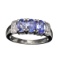 APP: 1.4k 1.11CT Tanzanite And Colorless Quartz Platinum Over Sterling Silver Ring