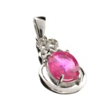 APP: 0.9k Fine Jewelry 2.84CT Ruby And Topaz Sterling Silver Pendant