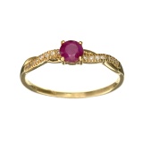 APP: 0.6k Fine Jewelry Designer Sebastian 14KT. Gold, 0.41CT Round Cut Ruby And Diamond Ring