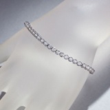 *Fine Jewelry 14KT. White Gold, 4.00CT Round Brilliant Cut Diamond Bracelet (VGN A-39) (Vault V)