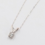 Gorgeous 14KT White Gold 0.15CT Diamond Pendant with Chain -Great Investment or Gift