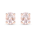 0.50CT Oval Cut Morganite Sterling Silver Earrings - Great Investment - Classic Quality! -PNR-