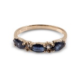APP: 0.9k 14KT. Gold, 0.90CT Blue And White Sapphire Ring