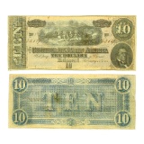 Rare 1864 $10 The Confederate States of America Richmond Note - Great Investment -