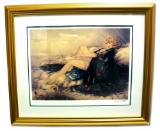 Icart (After) - Silk Robe - Museum Framed Giclée 24x28