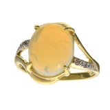 APP: 1.8k 14KT. Yellow/White Gold, 1.74CT Opal And Diamond Ring