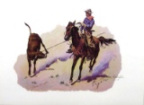 FREDERIC REMINGTON (After) Cowboy Leading Calf Print, 16'' x 12''