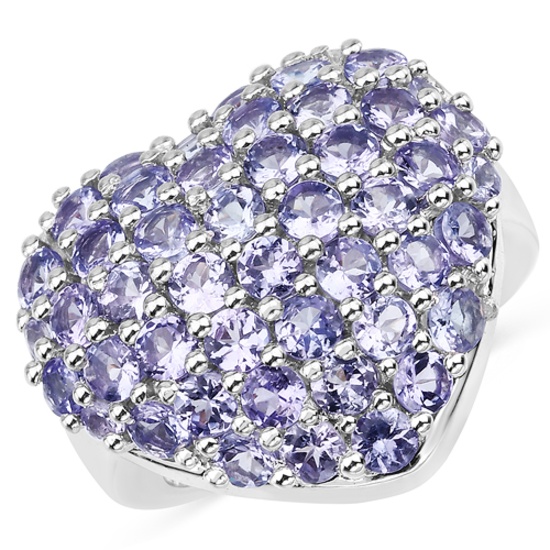3.11CT Round Cut Tanzanite Sterling Silver Ring - Great Investment - Elegant Quality! -PNR-