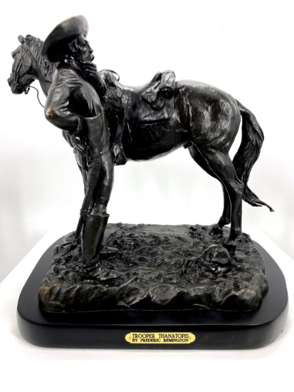*Very Rare Large Trooper Thanatopis Bronze by Frederic Remington 20'' x 22'' - Great Investment