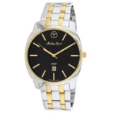 Mathey Tissot Men's Smart Round Stainless Steel Case Black Dial Sapphire Push/Pull Quartz Watch