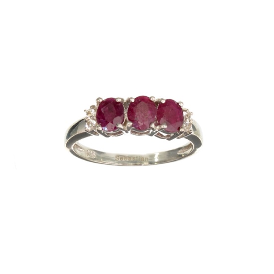 APP: 0.5k Fine Jewelry 1.50CT Ruby And White Sapphire Sterling Silver Ring