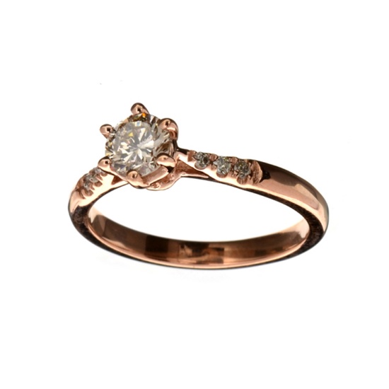 APP: 5.9k Fine Jewelry 14KT. Rose Gold, 0.64CT Round Cut Diamond Ring