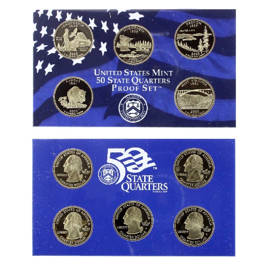2005 Rare U.S Mint Proof 50 State Quarters Coin Set Great Investment