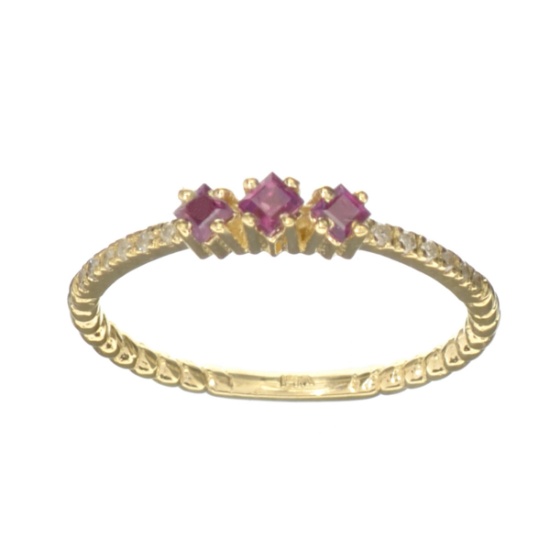 APP: 0.6k Fine Jewelry 14KT. Gold, 0.24CT Ruby And Diamond Ring