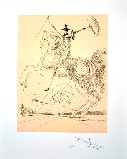 SALVADOR DALI Don Quioxte in Sepia Print, 249 of 500