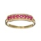 Designer Sebastian 14KT. Gold, Round Cut Ruby and 0.11CT Round Brilliant Cut Diamond Ring