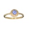 Designer Sebastian 14KT. Gold 0.35CT Round Cut Tanzanite and 0.12CT Round Brilliant Cut Diamond Ring