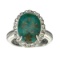 Fine Jewelry Designer Sebastian, 3.96CT Oval Cut Cabochon Turquoise And Sterling Silver Ring