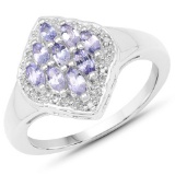 APP: 1.6k 0.63CT Marquise Cut Tanzanite White Zircon Sterling Silver Ring  Classic Piece! -PNR-