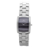 Movado Women's Eliro rectangle Stainless Steel Case Black Dial Sapphire Push/Pull Swiss Quartz Watch