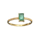 APP: 0.8k Fine Jewelry Designer Sebastian 14KT. Gold, 0.60CT Green Emerald And Diamond Ring