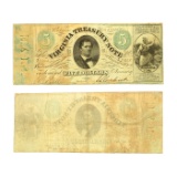Rare 1862 $5 The Commonwealth of Virginia Treasury Note - Great Investment -