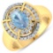 APP: 7.4k Gorgeous 14K Yellow Gold 0.91CT Oval Cut Aquamarine and White Diamond Ring - Great Investm