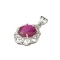APP: 2.1k Fine Jewerly 6.00CT Oval Cut Ruby And White Sapphire Sterling Silver Pendant