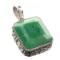 Designer Sebastian 23.85CT Rectangular Cut Green Beryl Emerald And Sterling Silver Pendant