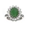 APP: 1.2k Fine Jewelry Designer Sebastian, 4.25CT Green Emerald And White Topaz Sterling Silver Ring