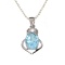 APP: 0.3k Fine Jewelry 2.90CT Blue Topaz And White Sapphire Sterling Silver Pendant With Chain
