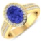APP: 7.4k Gorgeous 14K Yellow Gold 1.31CT Oval Cut Tanzanite and White Diamond Ring - Great Investme