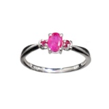 APP: 0.8k Fine Jewelry 1.00CT Mixed Cut Red Spinel And Platinum Over Sterling Silver Ring