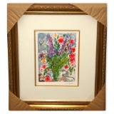 Chagall (After) 'Les Lupins Bleu' Museum Framed Giclee-Ltd Edn