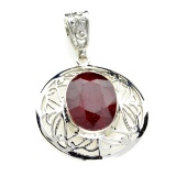 APP: 1.2k Fine Jewelry Designer Sebastian 15.00CT Oval Mixed Cut Ruby and Sterling Silver Pendant