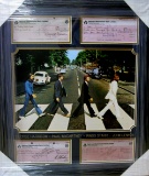 *Rare The Beatles Sign Copied Bank Checks Museum Framed Collage