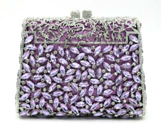 *Rare Exquisite Swarovski Crystal Element Handbag by Christal Couture "Diamond Friends - Lavender Fe