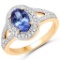 APP: 6.3k Gorgeous 14KT. Yellow Gold 1.49 Tanzanite and Diamond Ring -PNR-