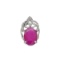 APP: 0.9k Fine Jewelry 2.84CT Ruby And White Topaz Sterling Silver Pendant