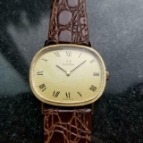 *OMEGA Hand-Wind Dress Watch 14k Gold c.1970 Swiss Luxury Men's Watch -P-